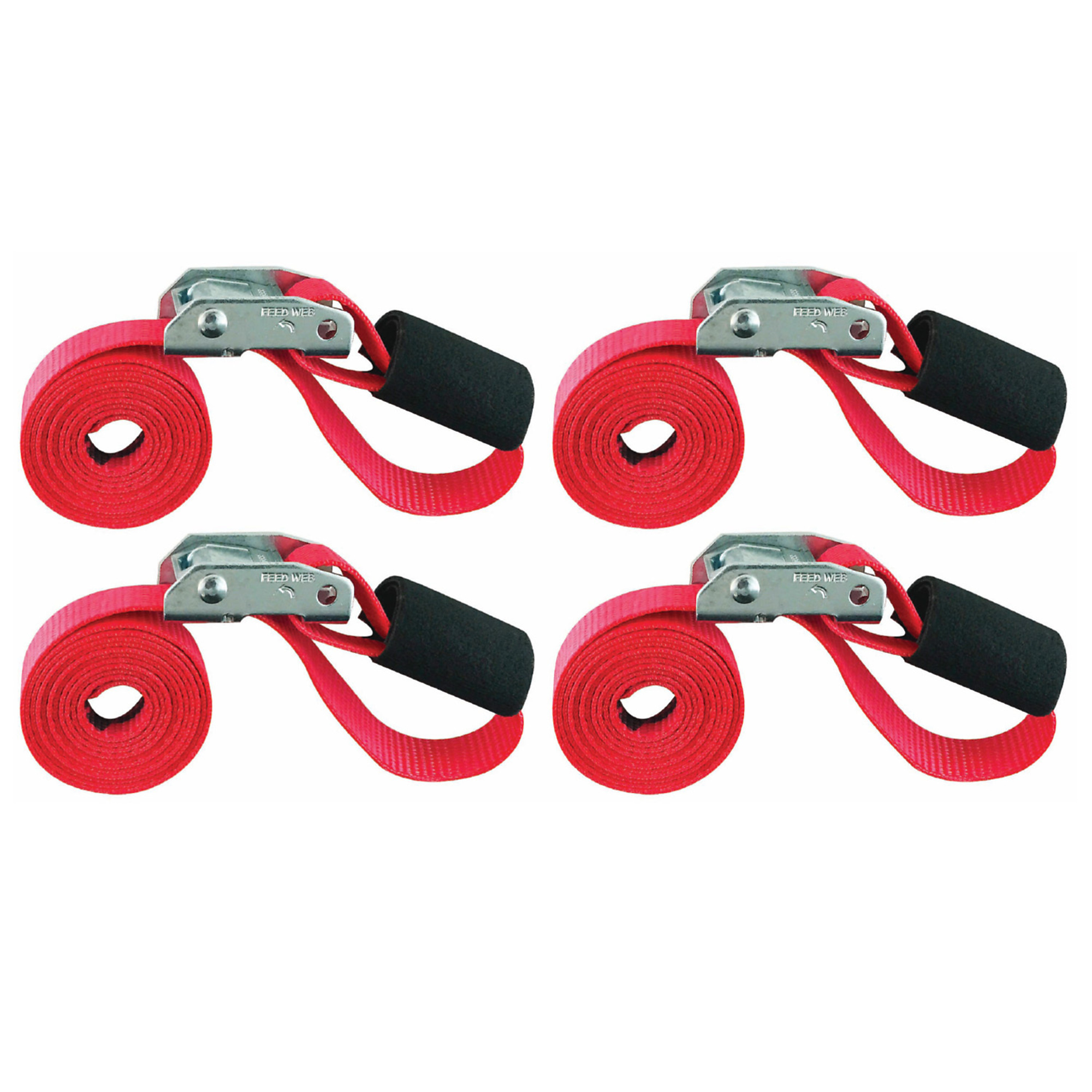 Snap-Loc Cinch Strap Cam Tie-Downs - 72in., 500-Lb. Working Load, Polyester, 4 Pk, Model# SLTC106CR4